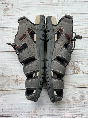 NWOT Geox Men's Strada Sandals Grey Orange Size 12.5